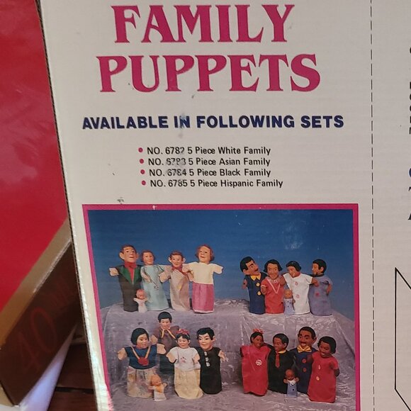 Vintage New 6784 Black Family 2 Piece Family Hand Puppets Family Theater - Picture 2 of 6